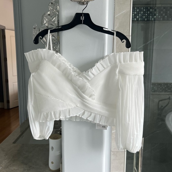 Zimmermann Postcard Pleated Fan top & Midi Skirt Set: Ivory - Picture 4 of 13